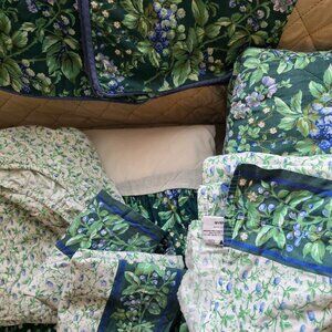 Vintage Laura Ashley Lifestyles - Blueberry Bramby Queen 8-piece Bedding Set